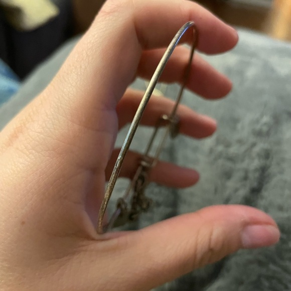 Alex & Ani Motorcycle Silver Charm Bangle - Picture 3 of 3